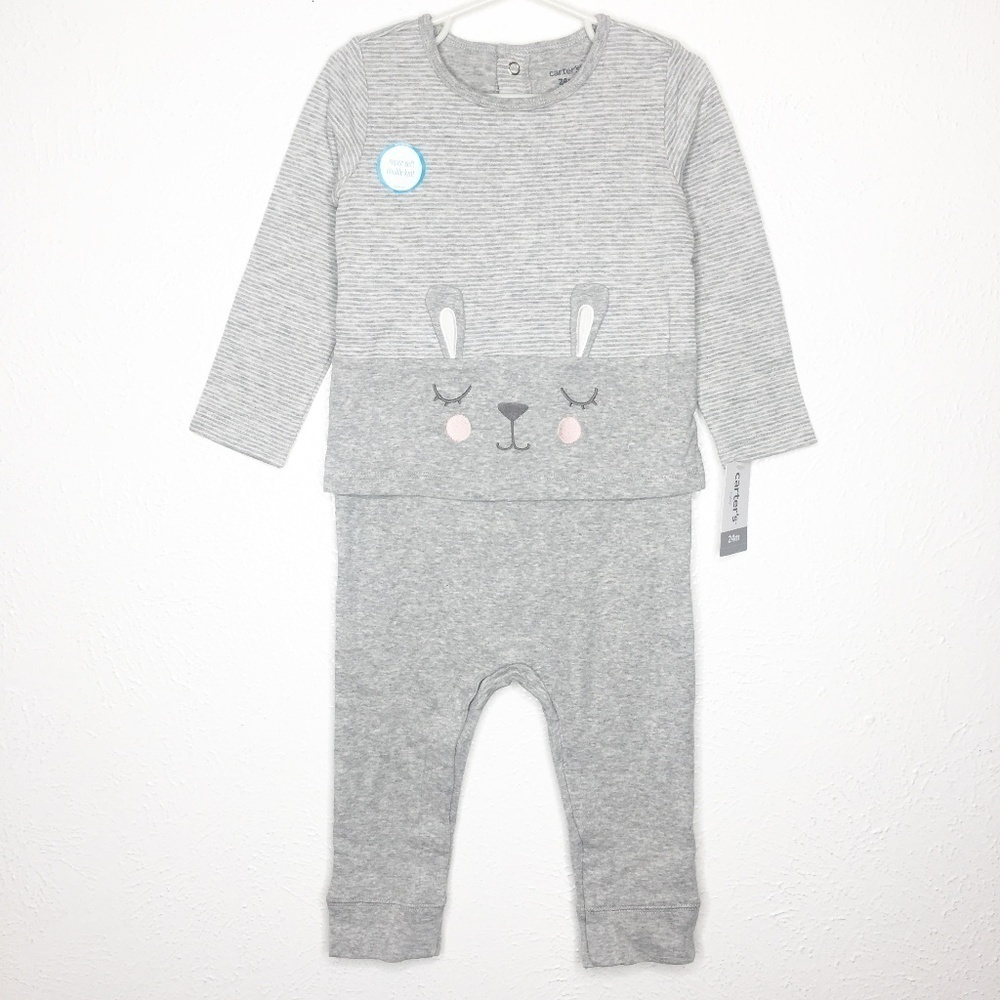CARTER'S Double Knit Layered-Look Bunny Coverall